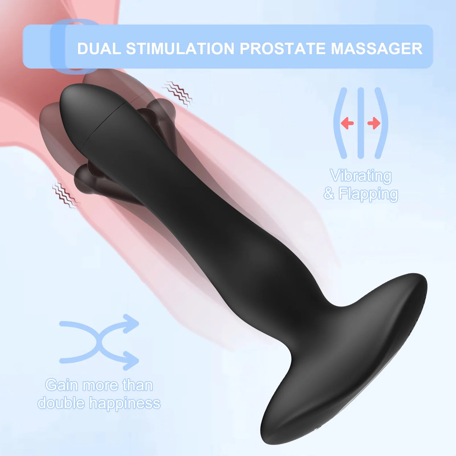 10 Flapping Vibrating Remote Control Prostate Massager Anal Plug Toy