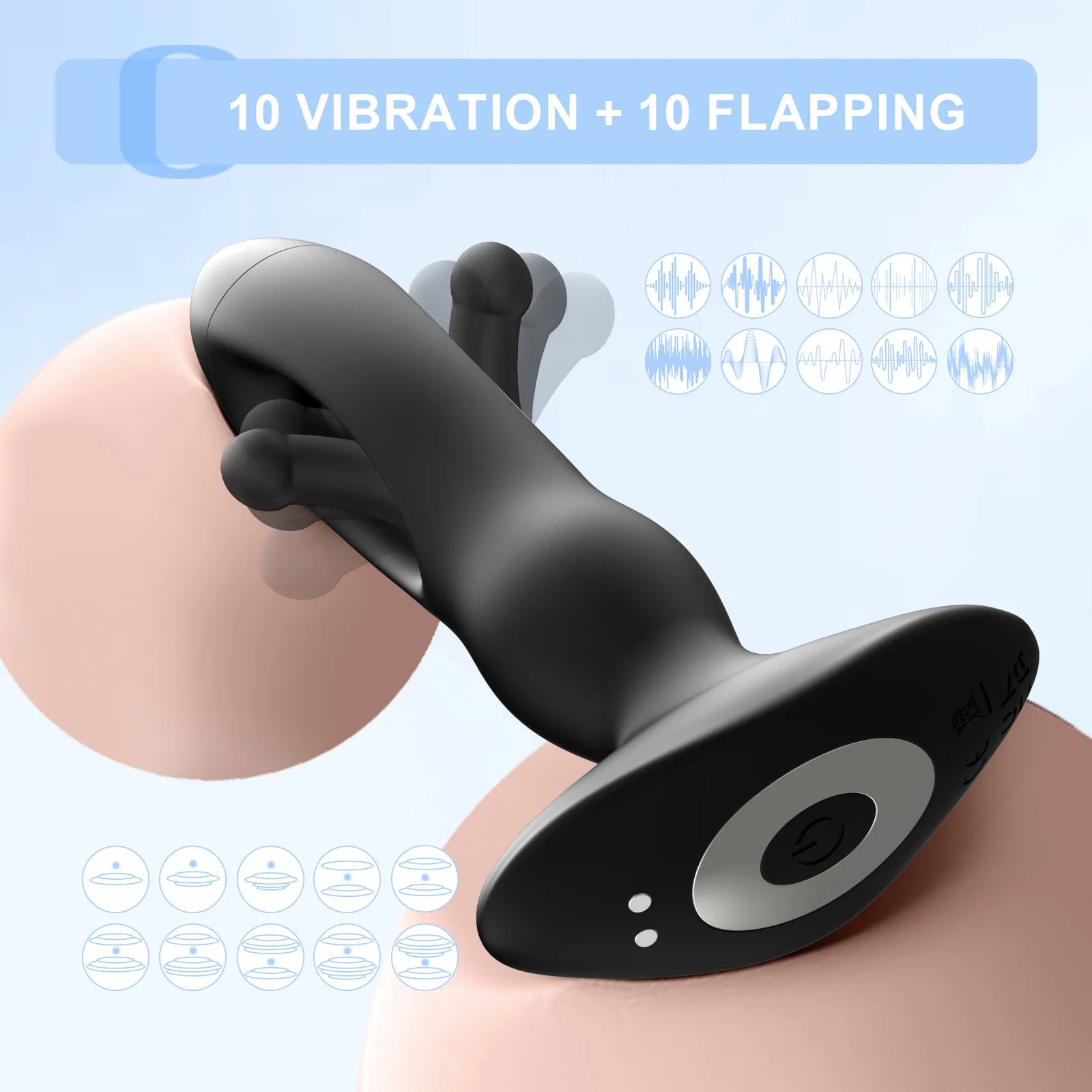 10 Flapping Vibrating Remote Control Prostate Massager Anal Plug Toy