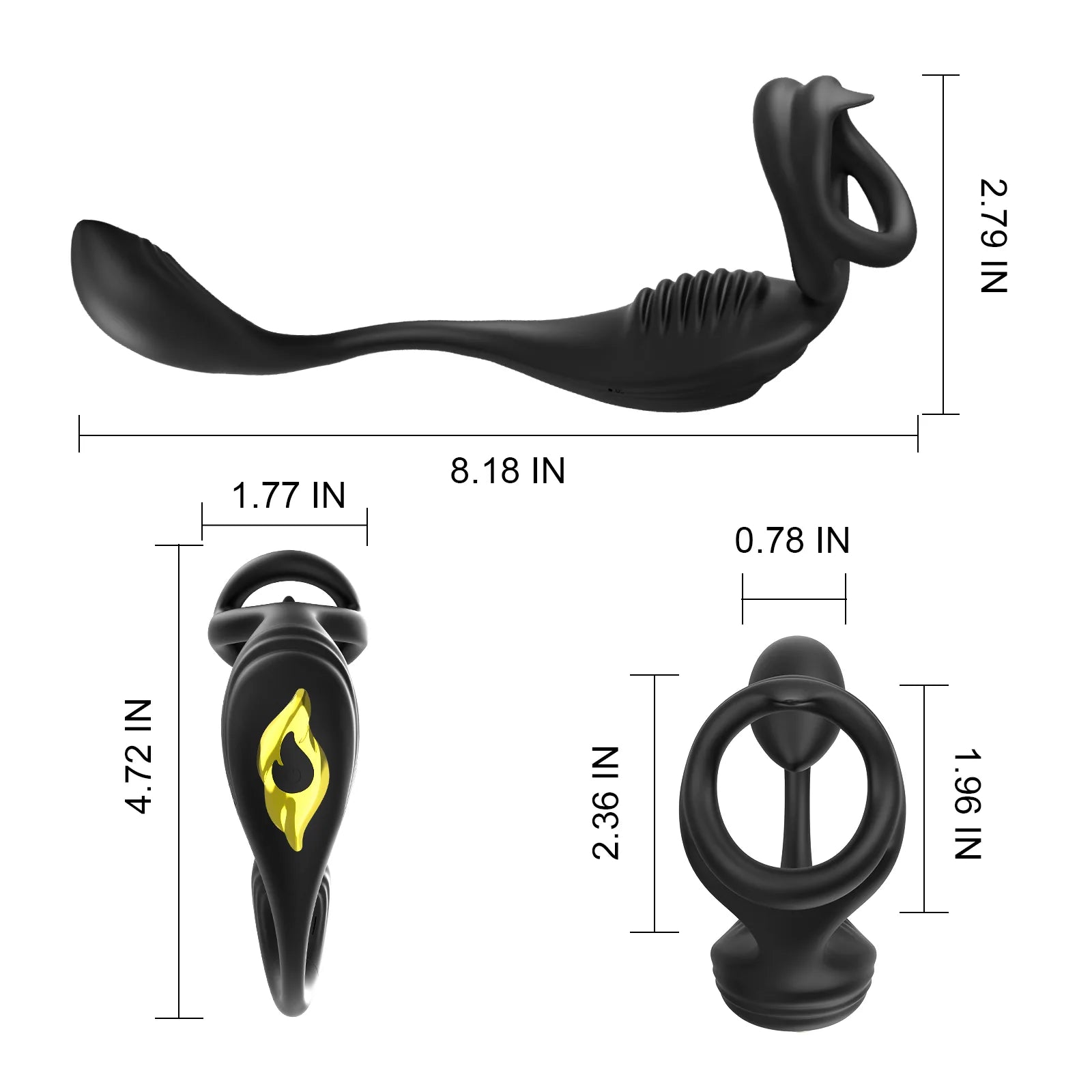 Penis Testicle Perineum Anal Prostate Massager Vibrator Toy
