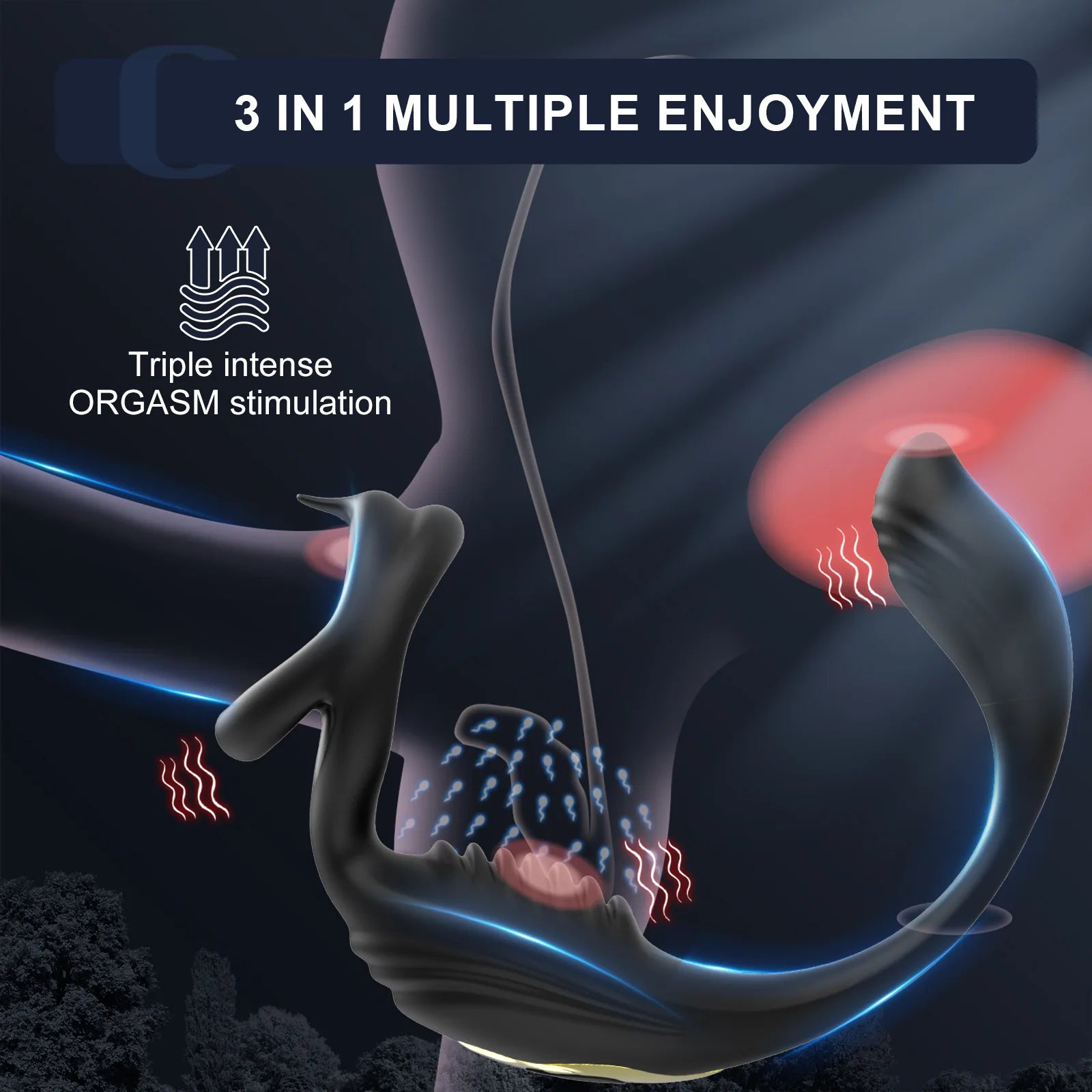 Penis Testicle Perineum Anal Prostate Massager Vibrator Toy