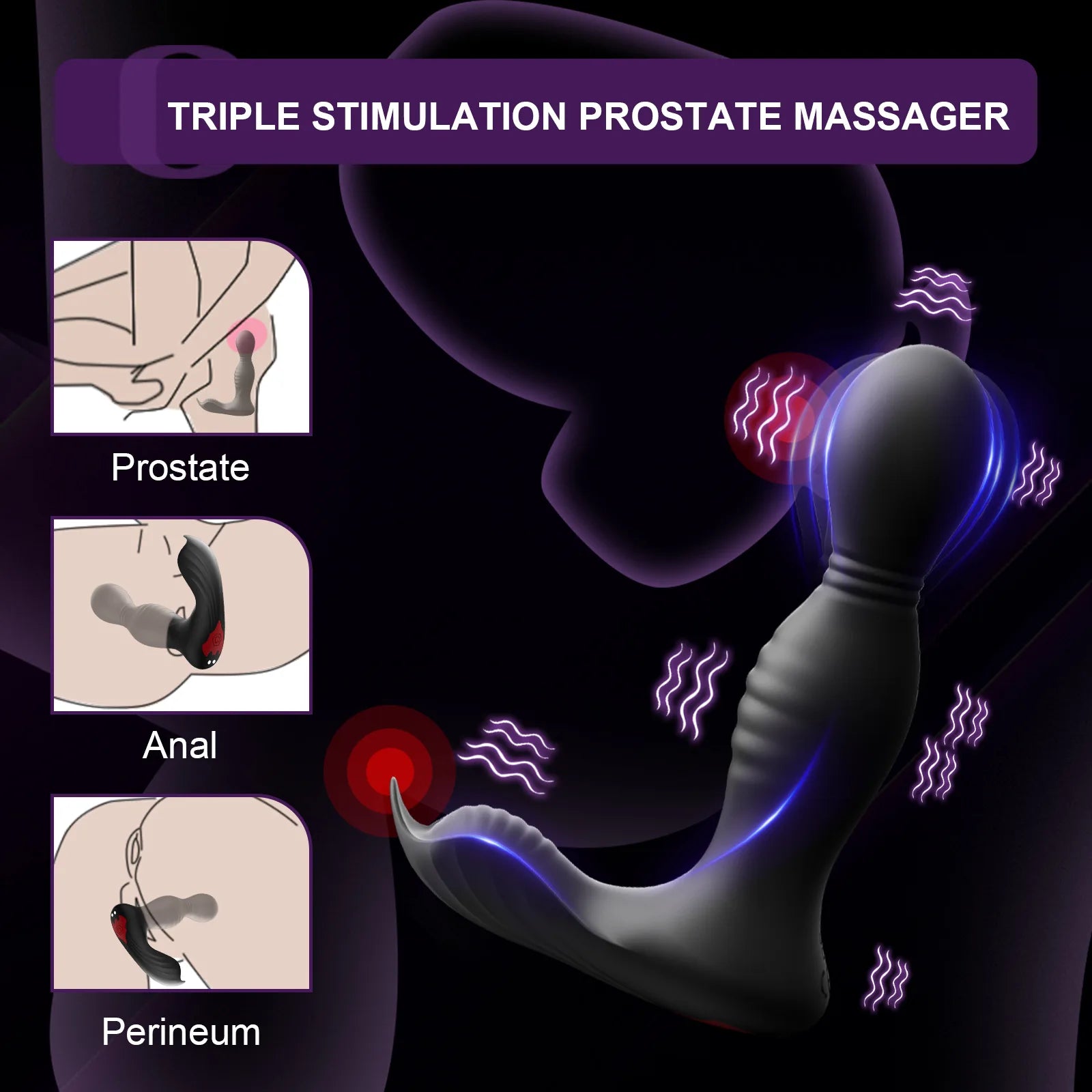 9 Swing Vibrating Licking App & Remote Control Prostate Massager