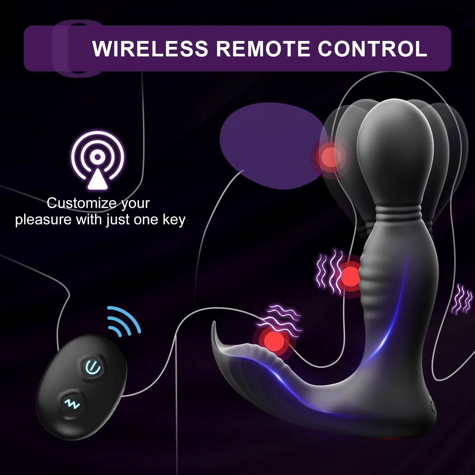 9 Swing Vibrating Licking App & Remote Control Prostate Massager