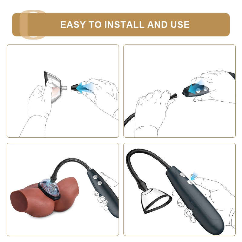 Automatic Vacuum Vagina Pump with 2 Suction Cups