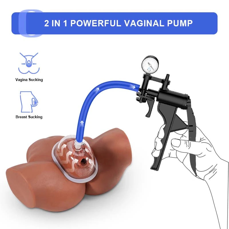 Manual Pussy Pump with Barometer & Scale