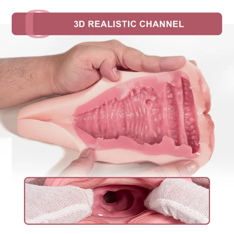 Handheld Realistic Silicone Pocket Pussy Masturbator