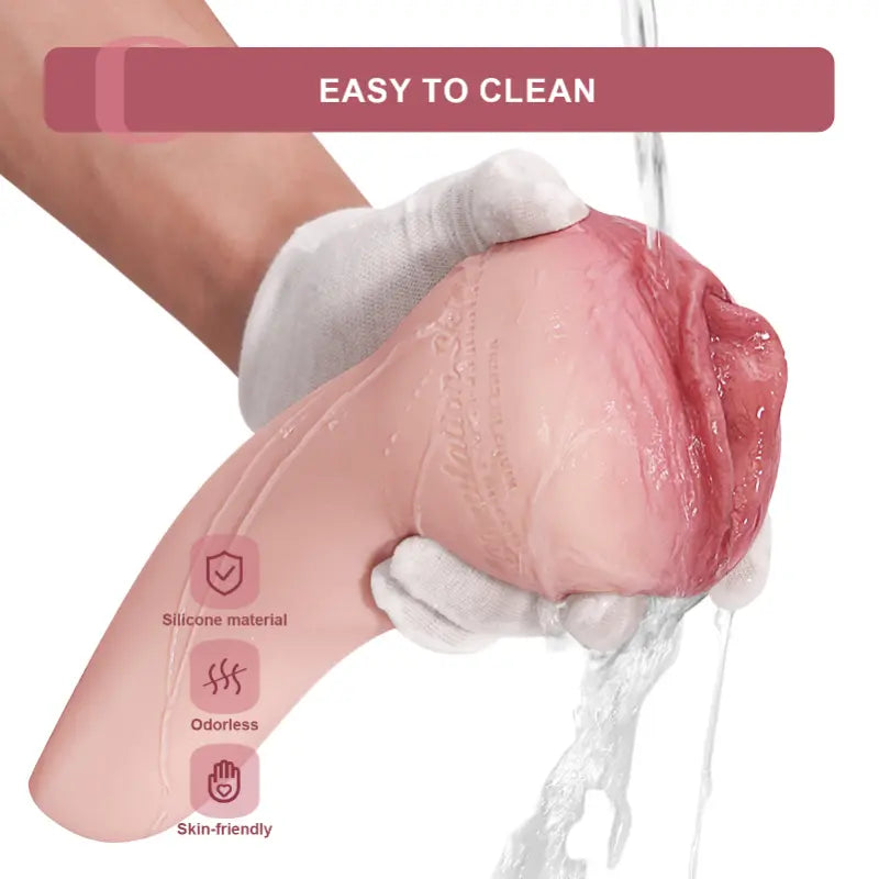Handheld Realistic Silicone Pocket Pussy with Lifelike Labia