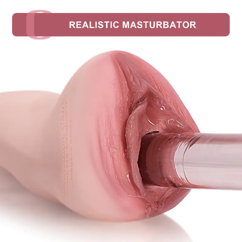 Handheld Realistic Silicone Pocket Pussy with Lifelike Labia