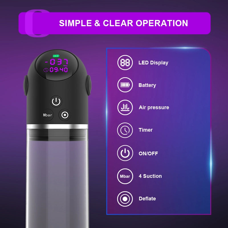 4 Suction Vacuum Penis Pump with Digital Display