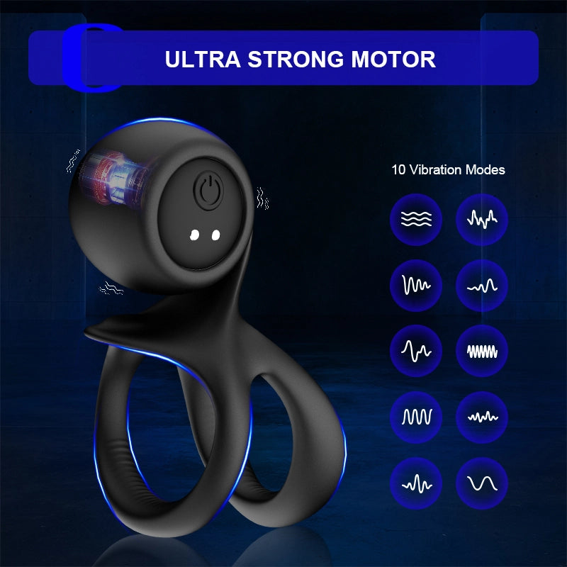 10 Frequency Vibration Ball Lock Cock Ring