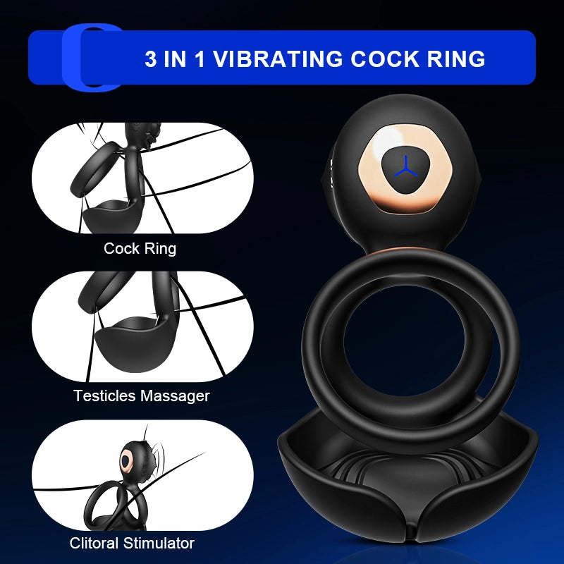 3 in 1 Multi-function Vibrating Cock Ring