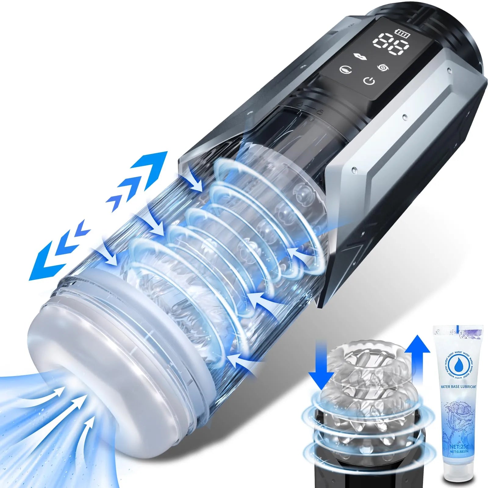7 Sucking Vibrating Thrusting Rotating 100% Waterproof Male Masterbator