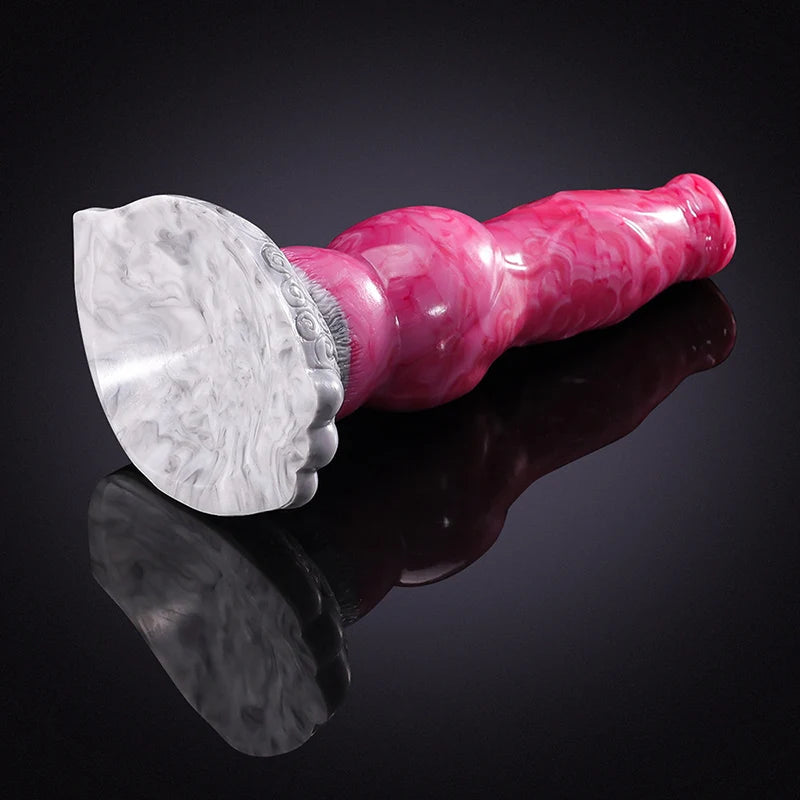 Pink Silicone Dog Dildo 8.27 Inch
