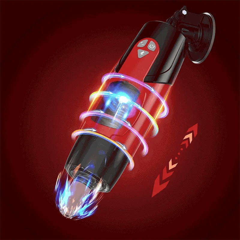 Rotation Telescopic Hands-Free Suction Cup Base Male Masturbator