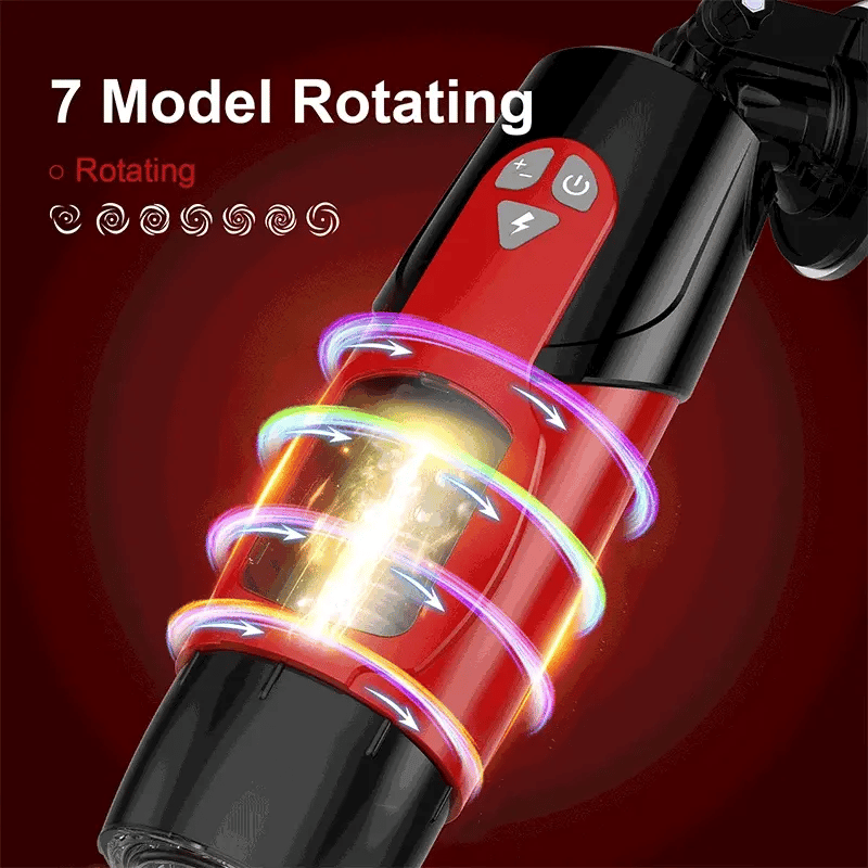 Rotation Telescopic Hands-Free Suction Cup Base Male Masturbator
