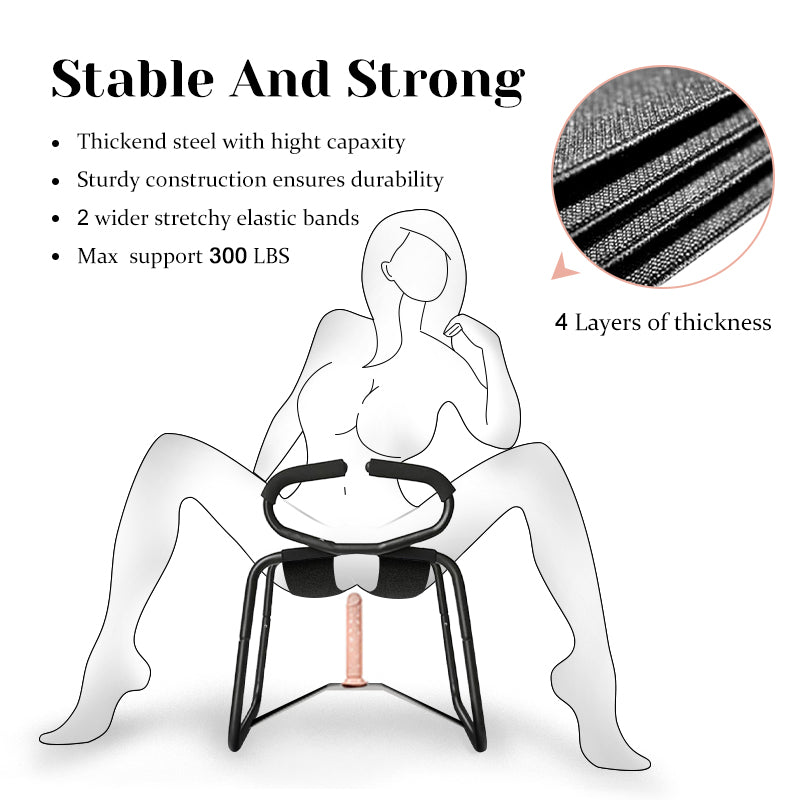 Sex Position Chair With Armrests & 7.48" Dildo