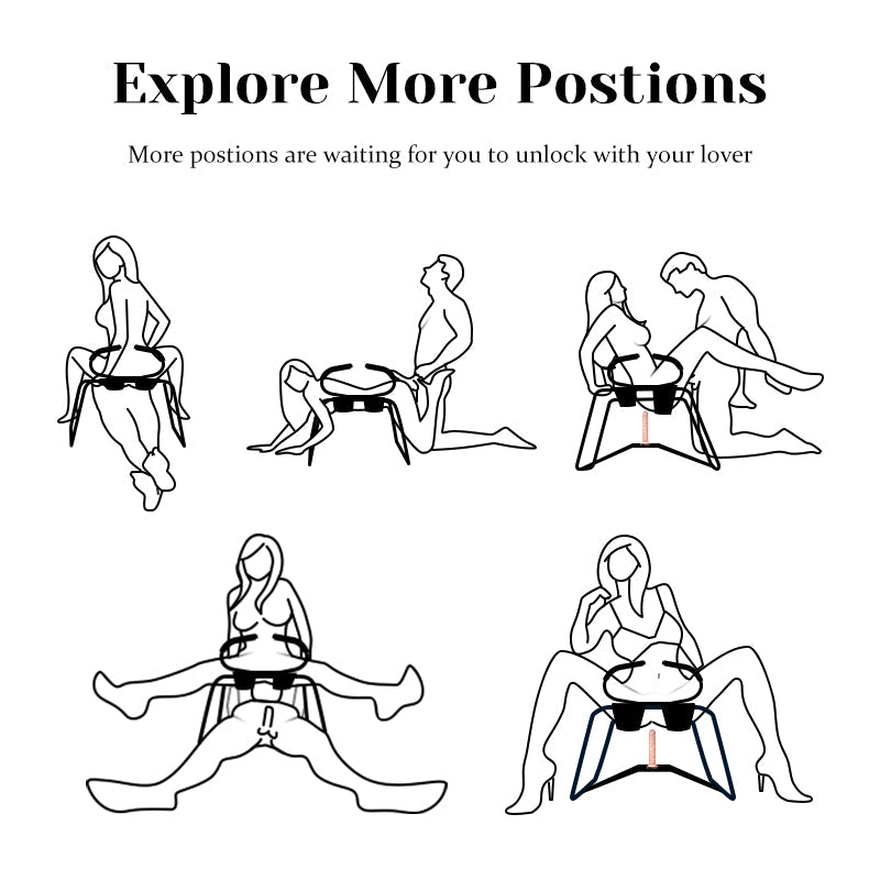 Sex Position Chair With Armrests & 7.48" Dildo