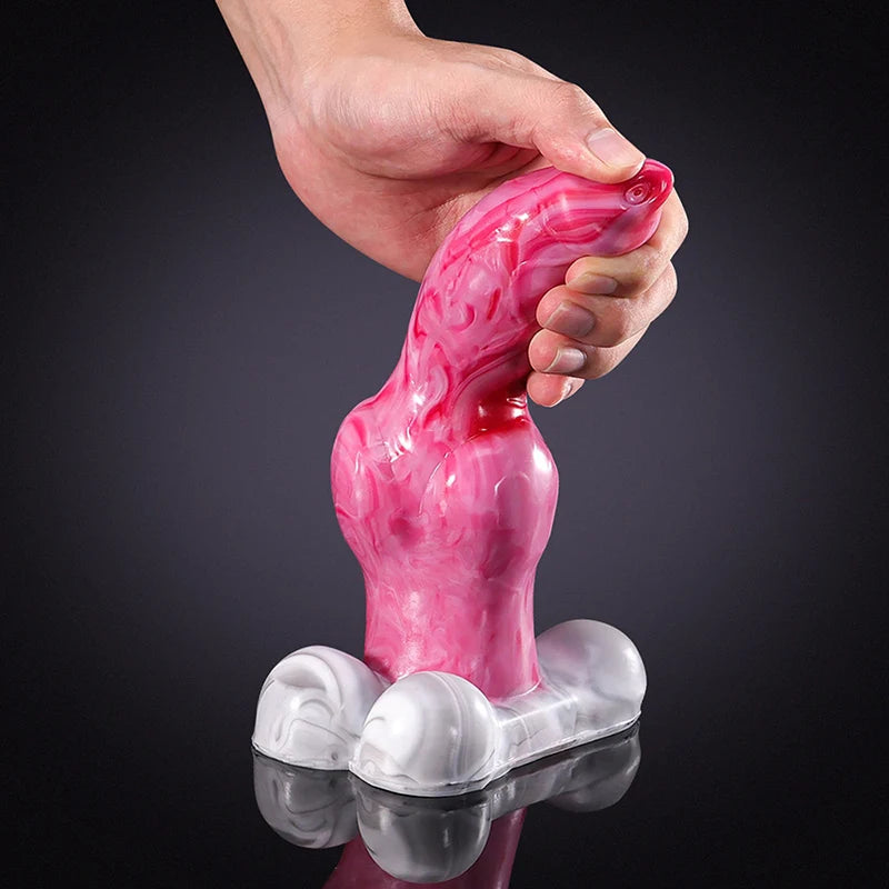 Silicone Big Knot Dog Dildo 9.05 Inch
