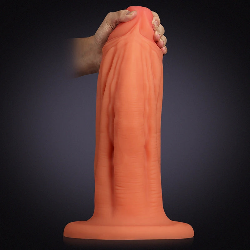 Ultra Thick Liquid Silicone Soft Dildo with Big Base 14.7 Inch