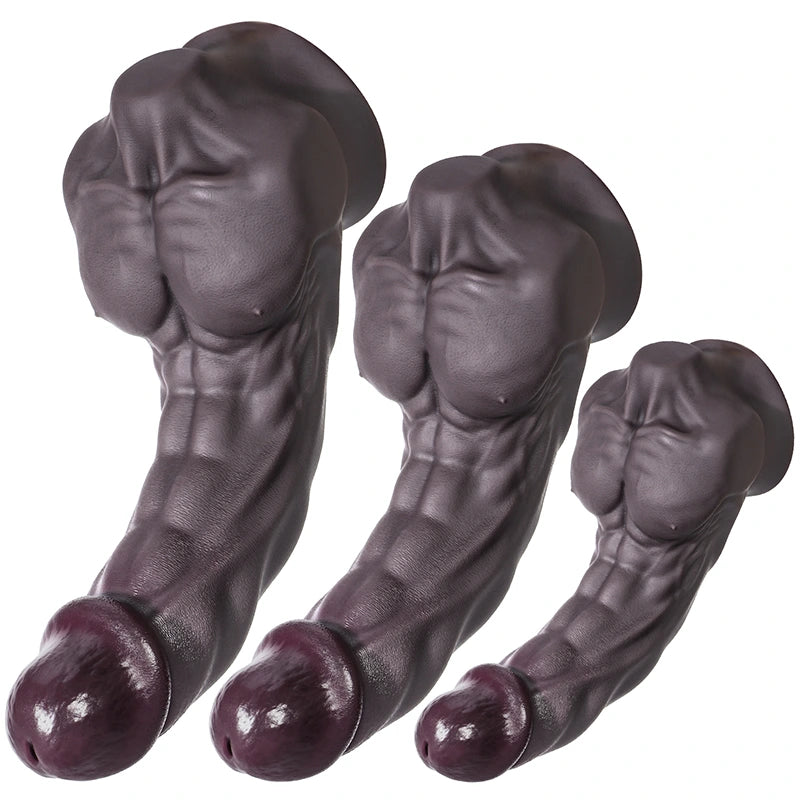 Tan Silicone Dildo with Big Pectorals, G-spot Stimulation 6.9-10.2Inch