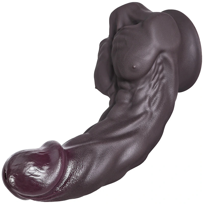Tan Silicone Dildo with Big Pectorals, G-spot Stimulation 6.9-10.2Inch