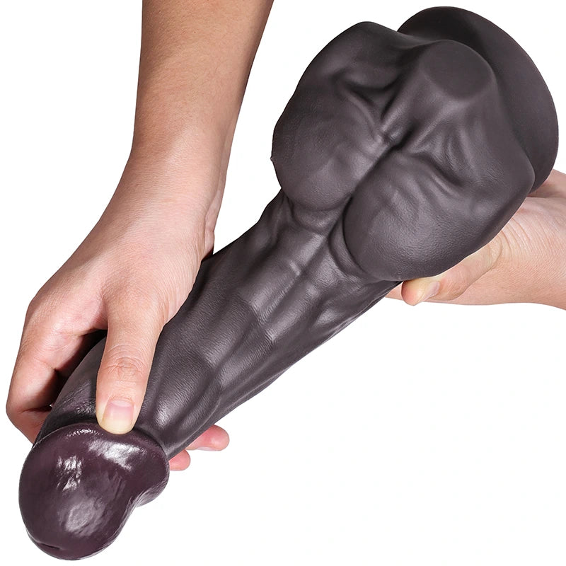 Tan Silicone Dildo with Big Pectorals, G-spot Stimulation 6.9-10.2Inch