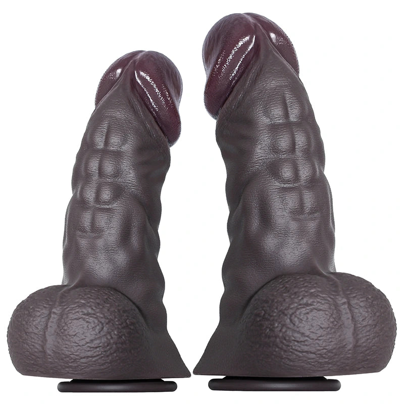 Realistic Abdominal Muscles Thick Black Dildo 7.9-9.3Inch