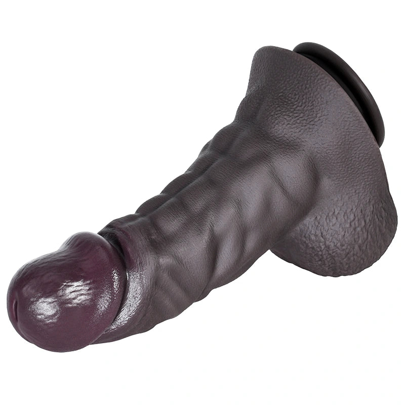 Realistic Abdominal Muscles Thick Black Dildo 7.9-9.3Inch