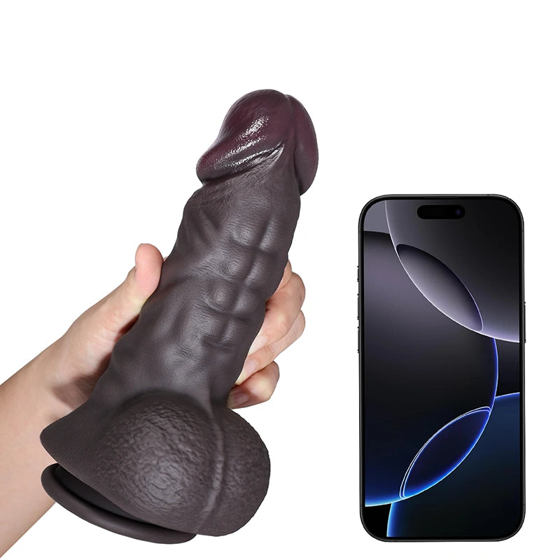 Realistic Abdominal Muscles Thick Black Dildo 7.9-9.3Inch
