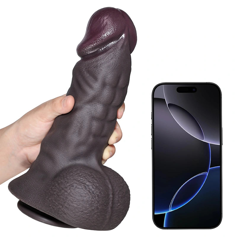 Realistic Abdominal Muscles Thick Black Dildo 7.9-9.3Inch