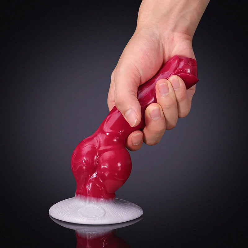 Thick Knot Silicone Dog Dildo 8.26 Inch