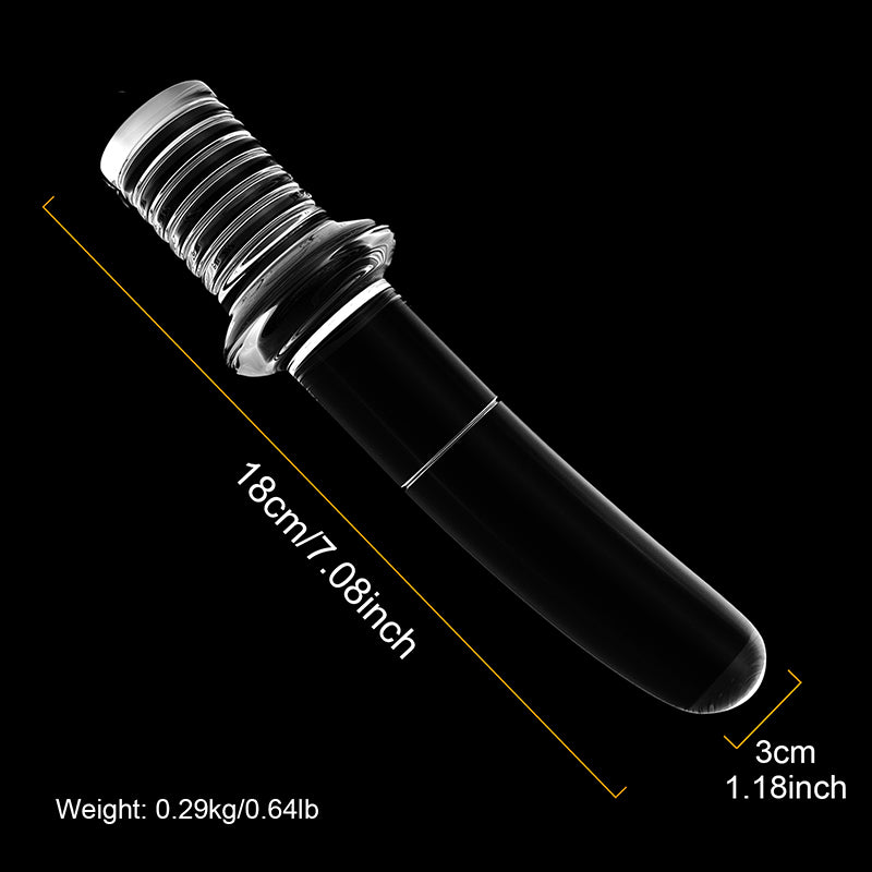 3Pcs Set Clear Handle Glass Dildo