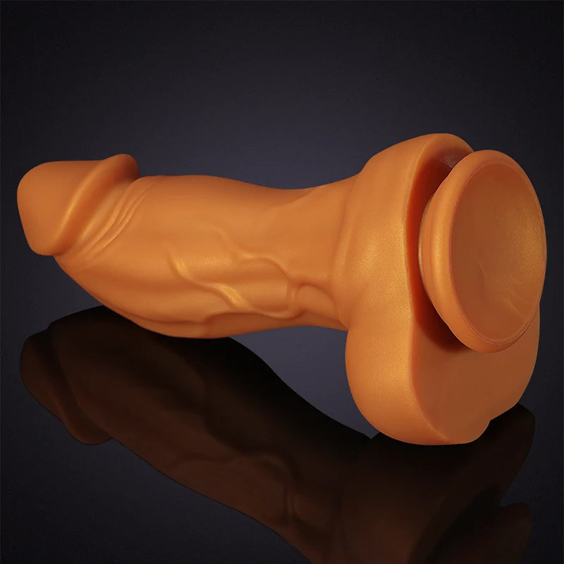 Gold Liquid Silicone Dildo 9.05 Inch