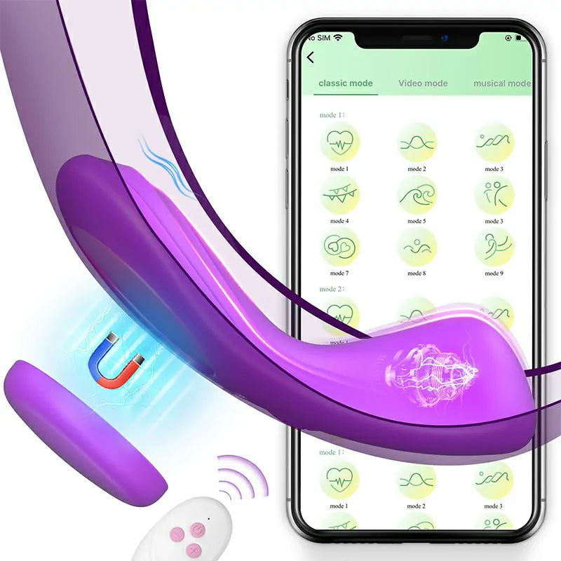 7 Vibrating APP Remote Wearable Vibrator with Magnetic Clip