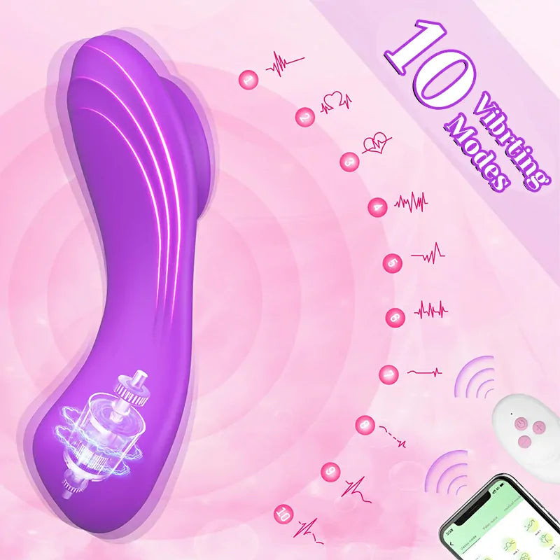 7 Vibrating APP Remote Wearable Vibrator with Magnetic Clip