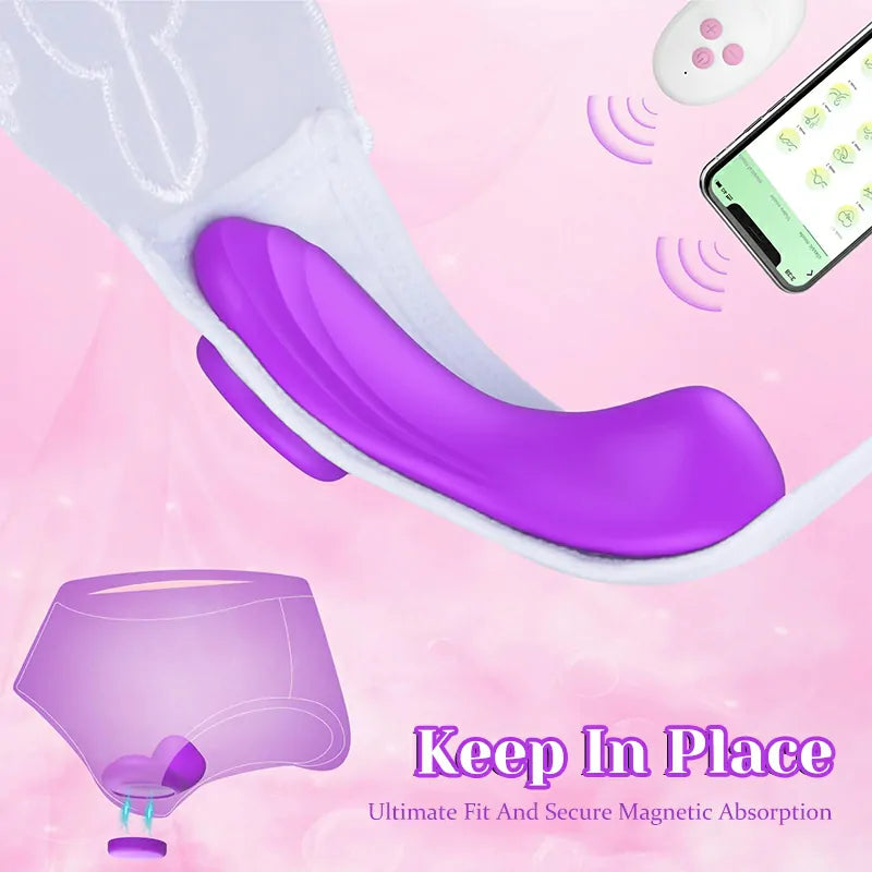 7 Vibrating APP Remote Wearable Vibrator with Magnetic Clip