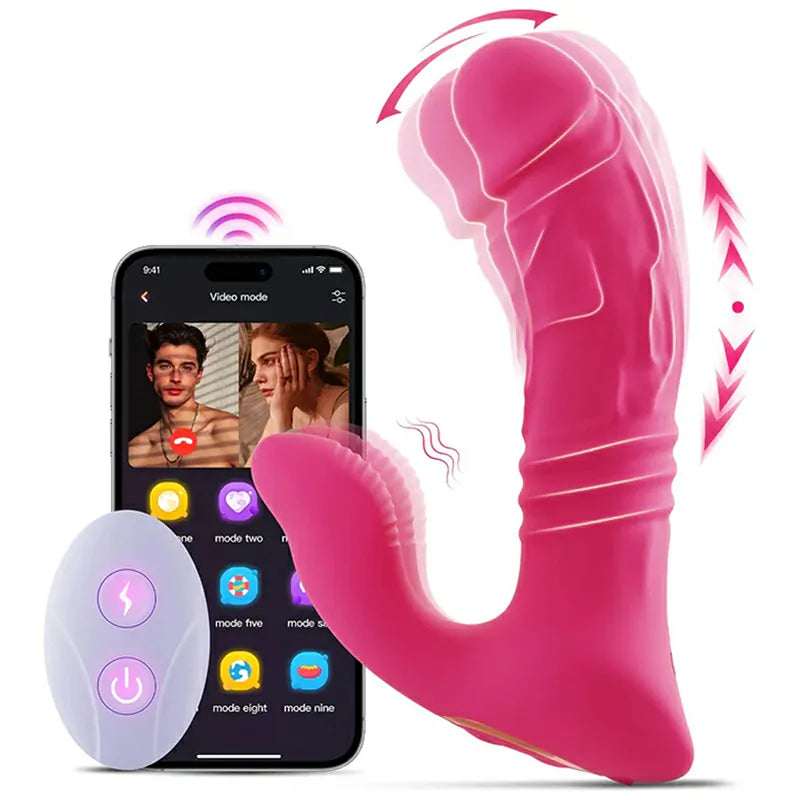 10 Thrusting & Vibrating Wearable App Remote Control Vibrator