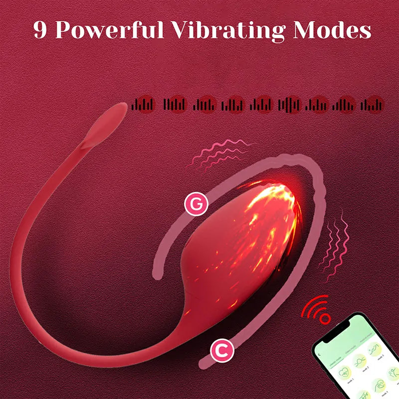 9 Vibration Modes Waterproof App Control Vibrator