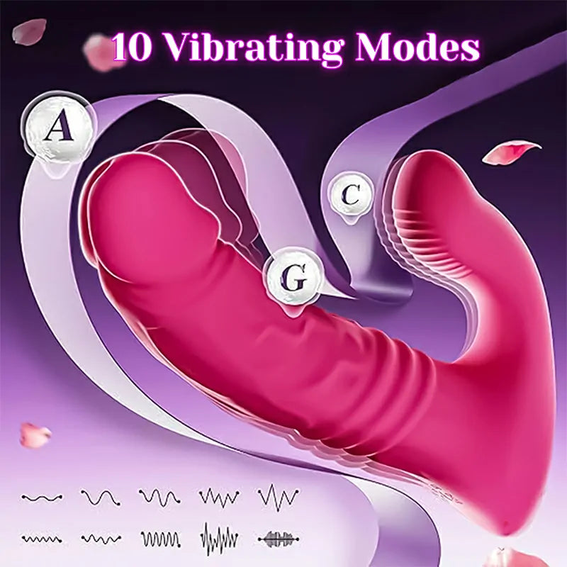 10 Thrusting & Vibrating Wearable App Remote Control Vibrator