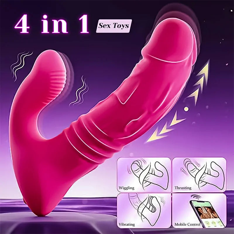10 Thrusting & Vibrating Wearable App Remote Control Vibrator