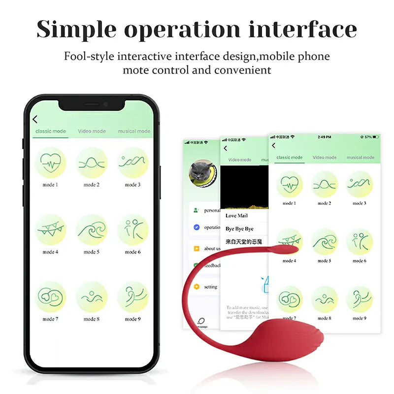 9 Vibration Modes Waterproof App Control Vibrator