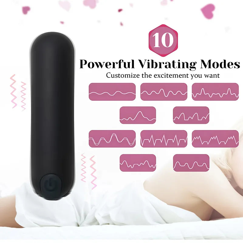 10 Vibrations Rechargeable Remote Control Bullet Vibrator