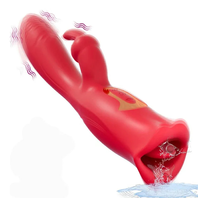 3 In 1 Bunny Vibrator with 10 Vibration & Biting Modes