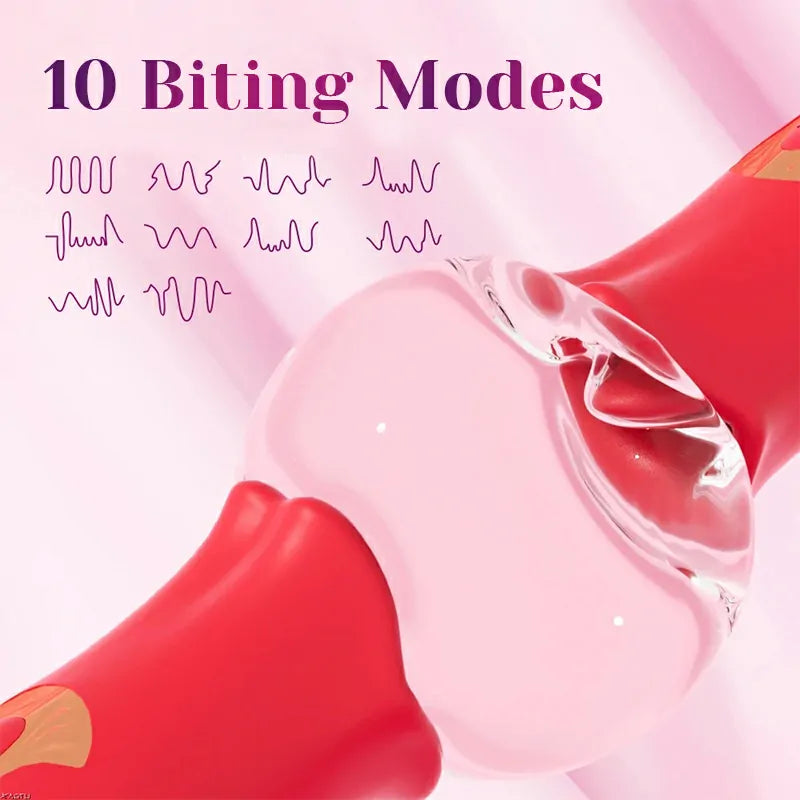 3 In 1 Bunny Vibrator with 10 Vibration & Biting Modes