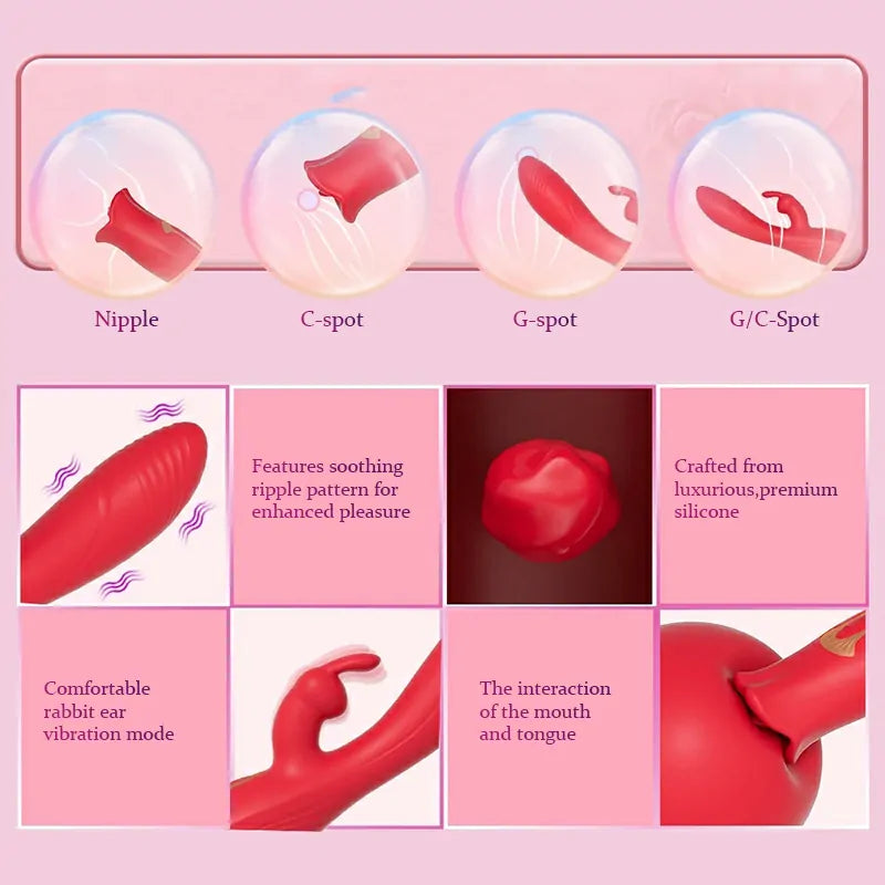 3 In 1 Bunny Vibrator with 10 Vibration & Biting Modes