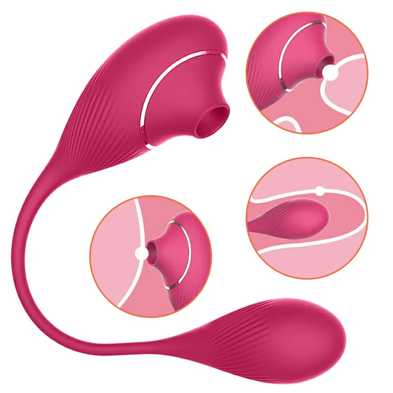 Portable Sucking Vibration Double Head Stimulation Clit Vibrator
