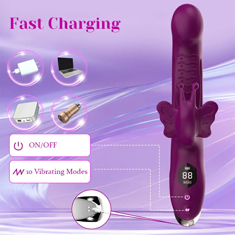 3 In 1 Multiple Vibration Stimulation Butterfly Clitoral Vibrator