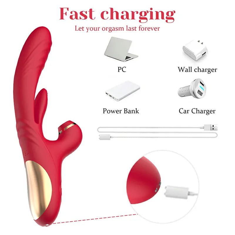 3 in 1 Powerful Vibrating Sucking Stimulation G Spot Vibrator