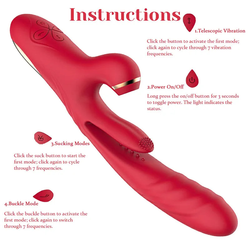3 in 1 Powerful Vibrating Sucking Stimulation G Spot Vibrator