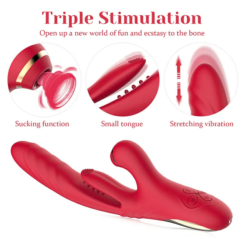 3 in 1 Powerful Vibrating Sucking Stimulation G Spot Vibrator