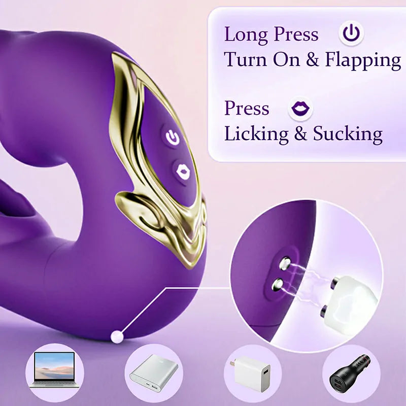Wearable Flapping Vibrating & Licking G Spot Vibrator